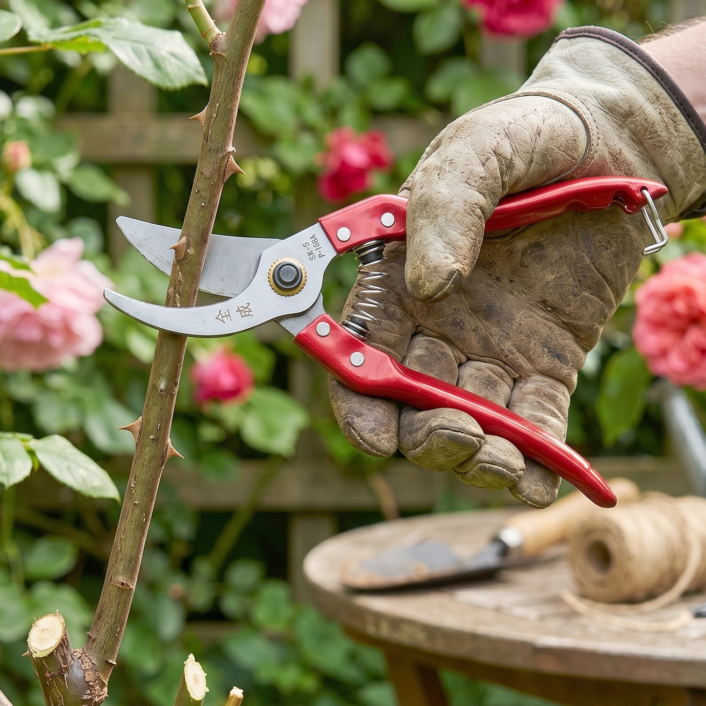 Garden shears branch trimming use