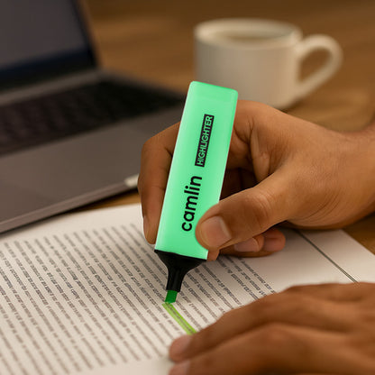 Camlin Highlighter Green – Smooth & Bright Fluorescent Highlighter Pen (Pack of 10)