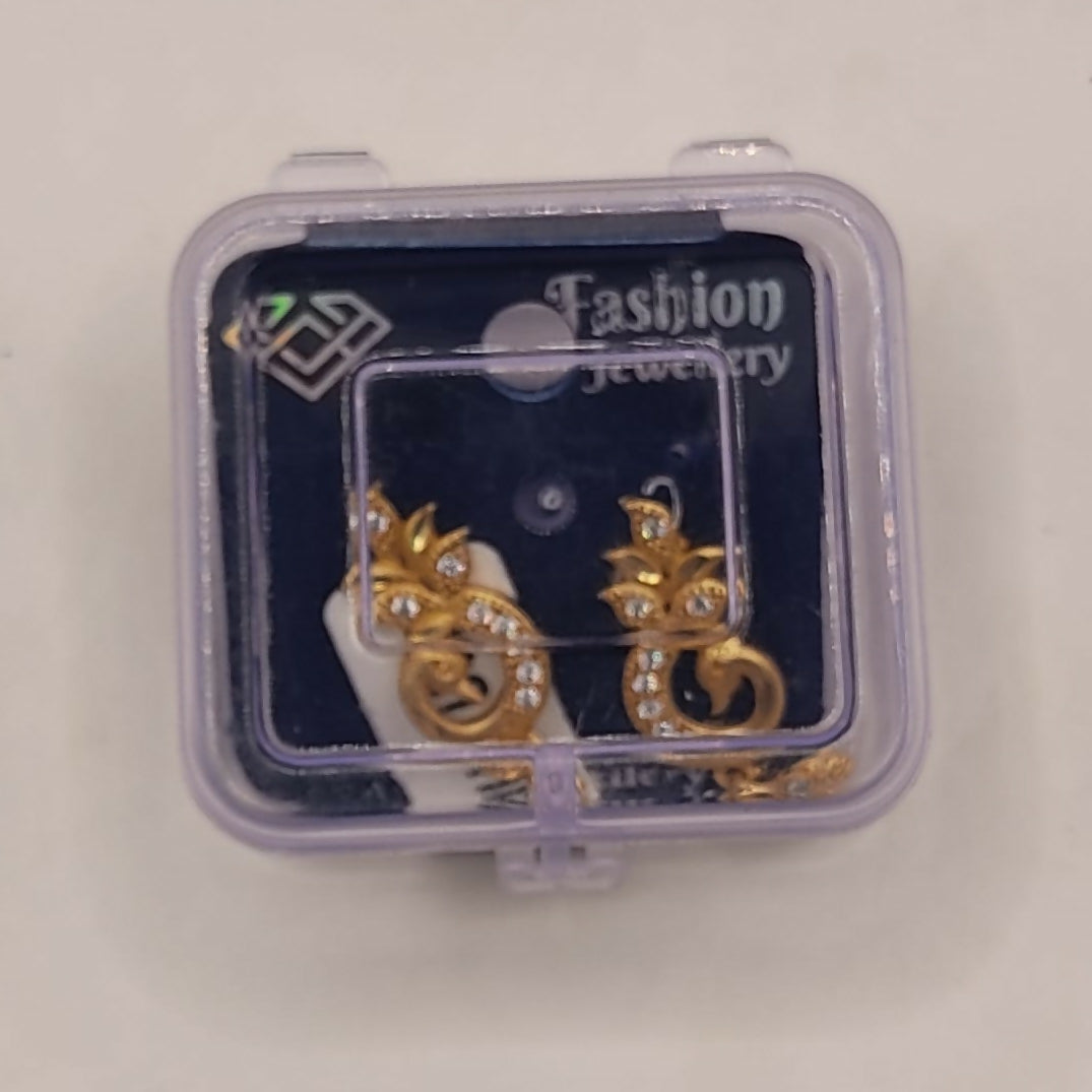 Gold-Plated Peacock Drop Earrings with AD for women and girls