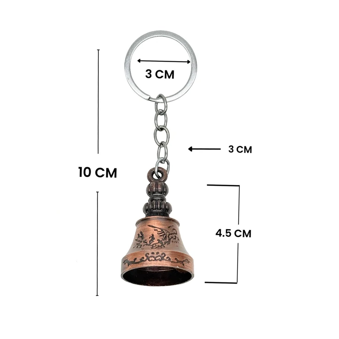 Compact metal bell keychain