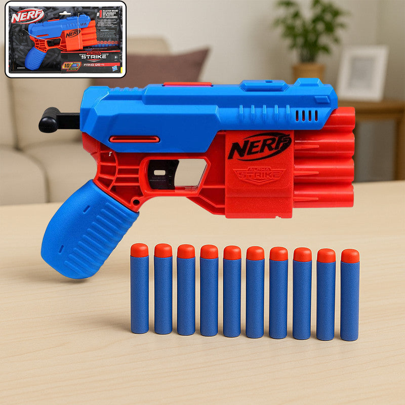 Nerf Alpha Strike Fang QS-4 Blaster Compact Dart Blaster with 10 Darts