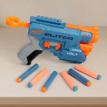 Nerf Elite 2.0 Volt Blaster Compact Foam Dart Gun with Light Beam & 6 Darts