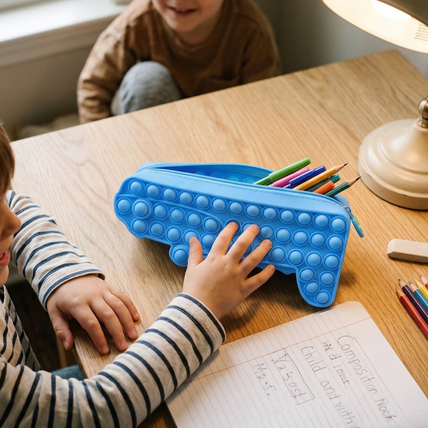 Pop It pencil pouch showing crocodile design