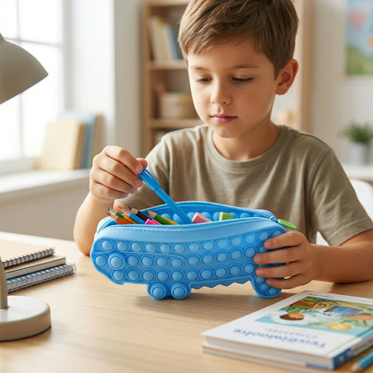 Silicone bubble surface of pencil case