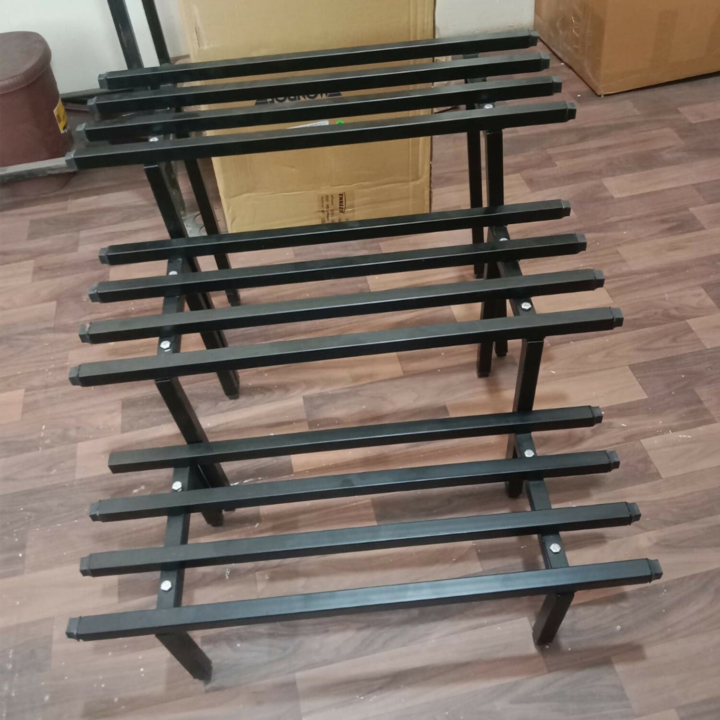 Heavy Duty Metal Rectangular Plant Stand, Flower Pot Rack for Balcony, Garden & Indoor Display