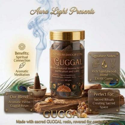 Rajwadi Guggal Dhoop Cones arranged artistically with natural ingredients