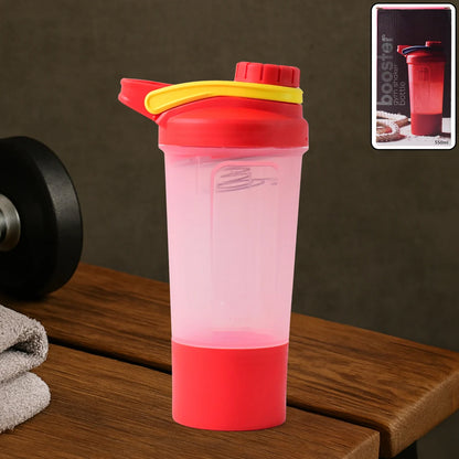 Gym Shaker Bottle 550ml – Leak-Proof with Mixing Ball
