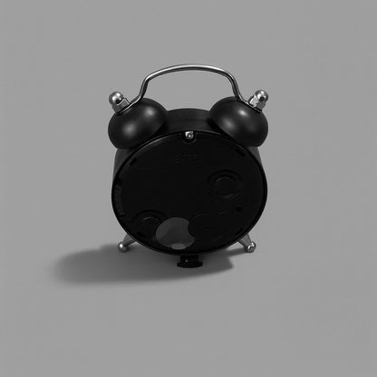 Mini Retro Analog Alarm Clock for Desk, Bedside & Home Décor – Silent Quartz Movement, Battery Operated, Compact Vintage Style Metal Twin Bell Clock – Ideal for Office Table, Study & Gifting (Black)