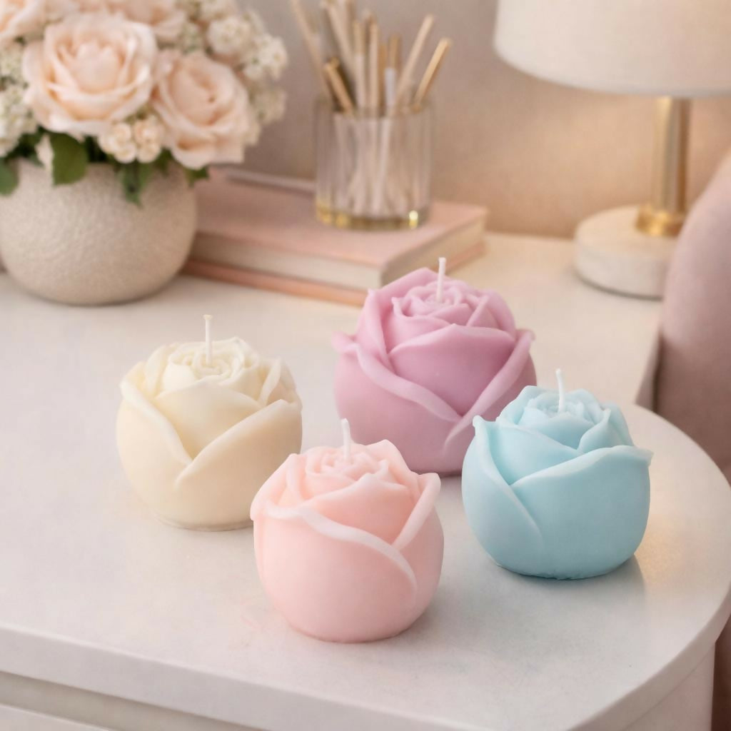 Rose Shape Scented Candle Single Piece Decorative Candle(Any color)