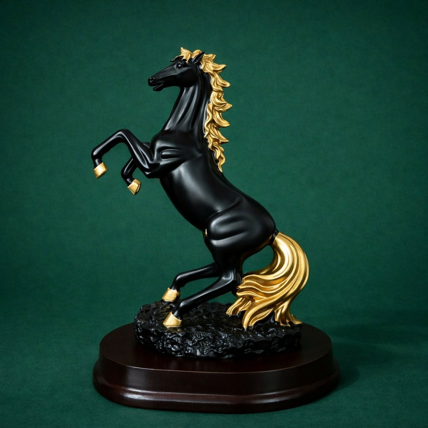 Rearing Horse Decorative Showpiece with Metallic Accents for Home & Office Decor