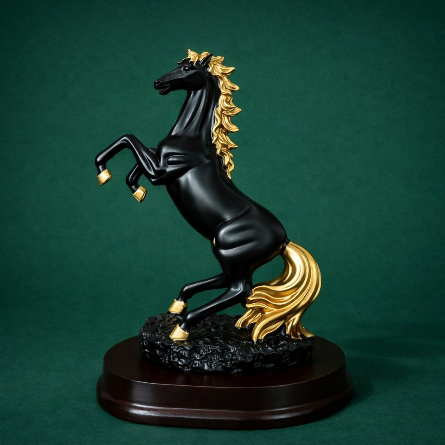 Rearing Horse Decorative Showpiece with Metallic Accents for Home & Office Decor