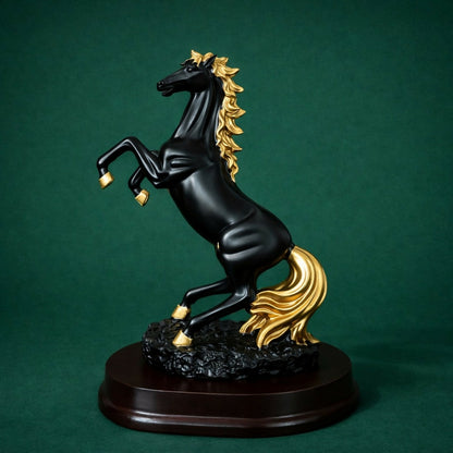 Rearing Horse Decorative Showpiece with Metallic Accents for Home & Office Decor