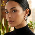 Chunky Braided Hoop Stud Earrings for Women Silver Twisted Hoop Daily Wear Fashion