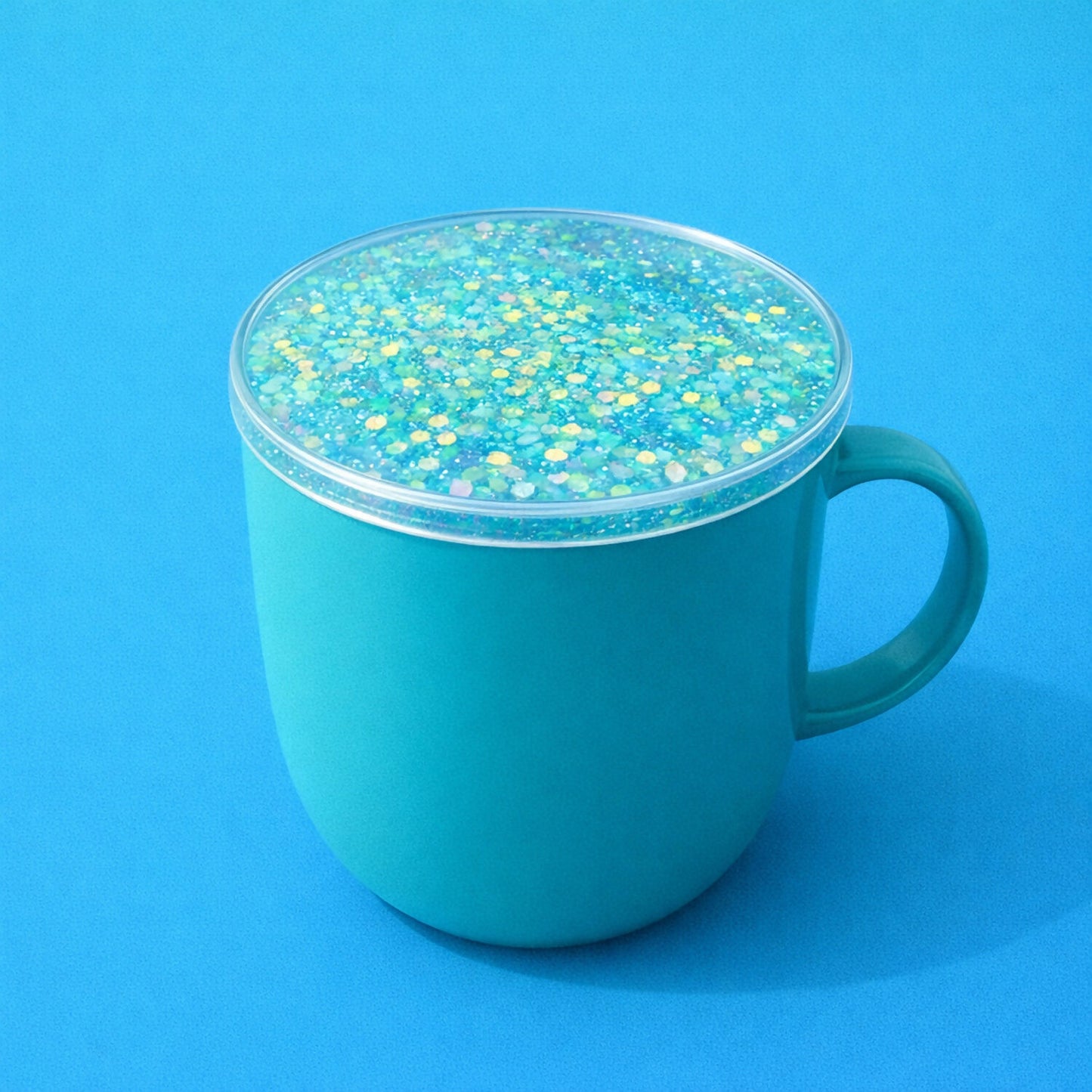 Glitter Resin Tea Coaster Round Sparkle Cup Coaster for Table Decor (MUG NOT INCLUDED)