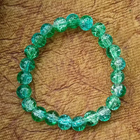 Crystal Crackle Glass Beads Stretch Bracelet