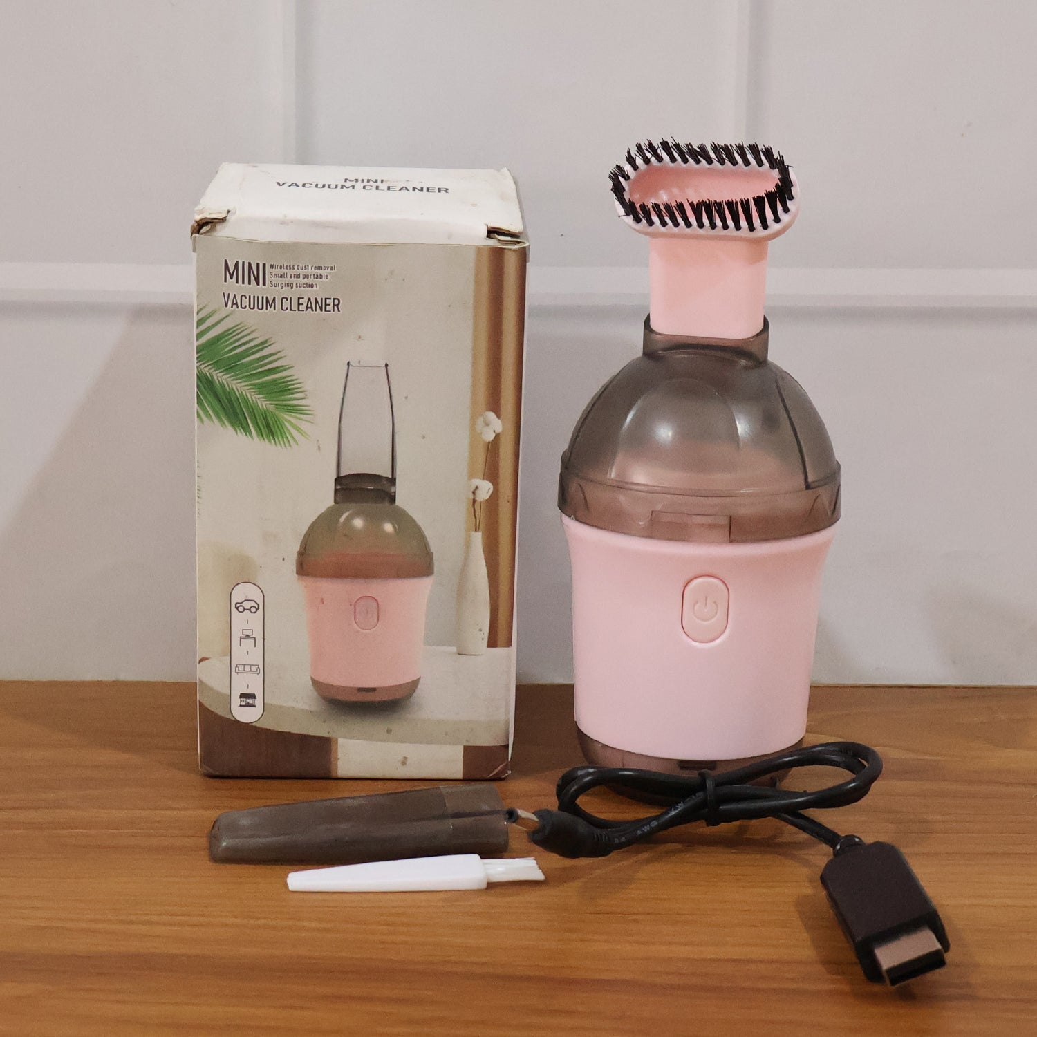 2 in 1 Mini Vacuum Cleaner with Brush Attachment (1 pc)