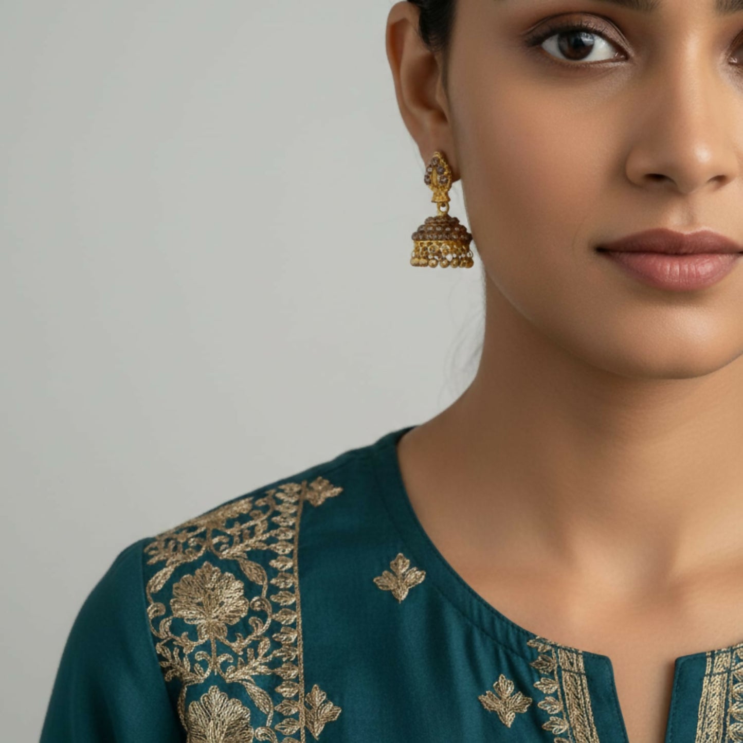 Premium Golden Traditional Jhumka | Stylish Ethnic Jewellery