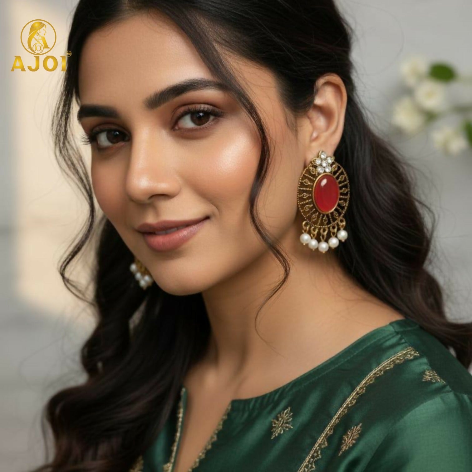 Royal Antique Stone & Pearl Drop Earrings Combo – 4 Designer Pairs