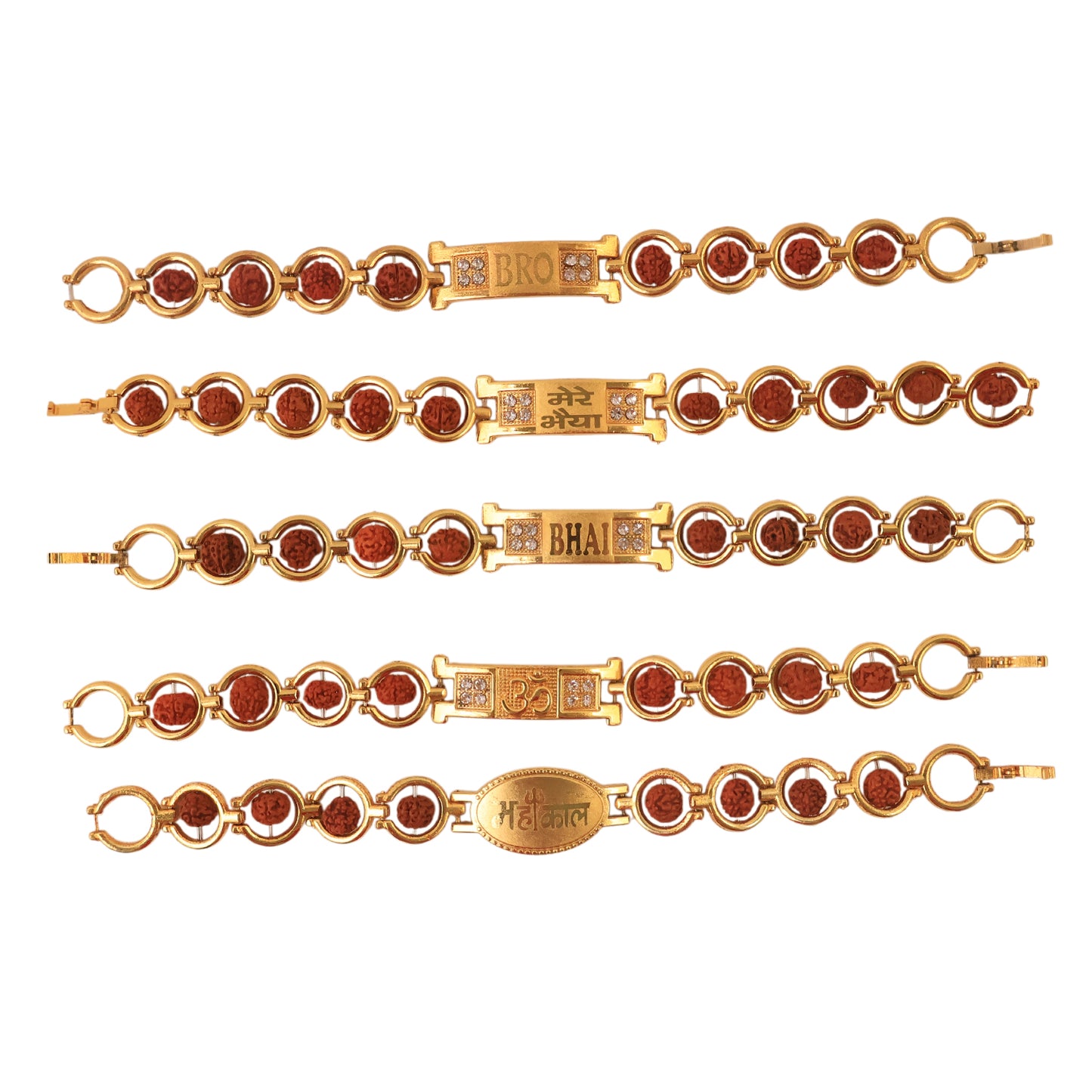 Premium Gold Plated Metal Bracelet for Brother – Mixed Assorted Designs Stylish for Men & Boys – Single Piece