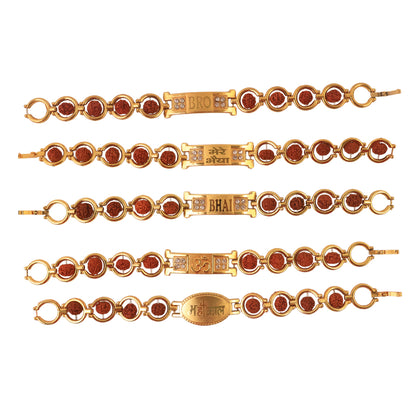 Premium Gold Plated Metal Bracelet for Brother – Mixed Assorted Designs Stylish for Men & Boys – Single Piece