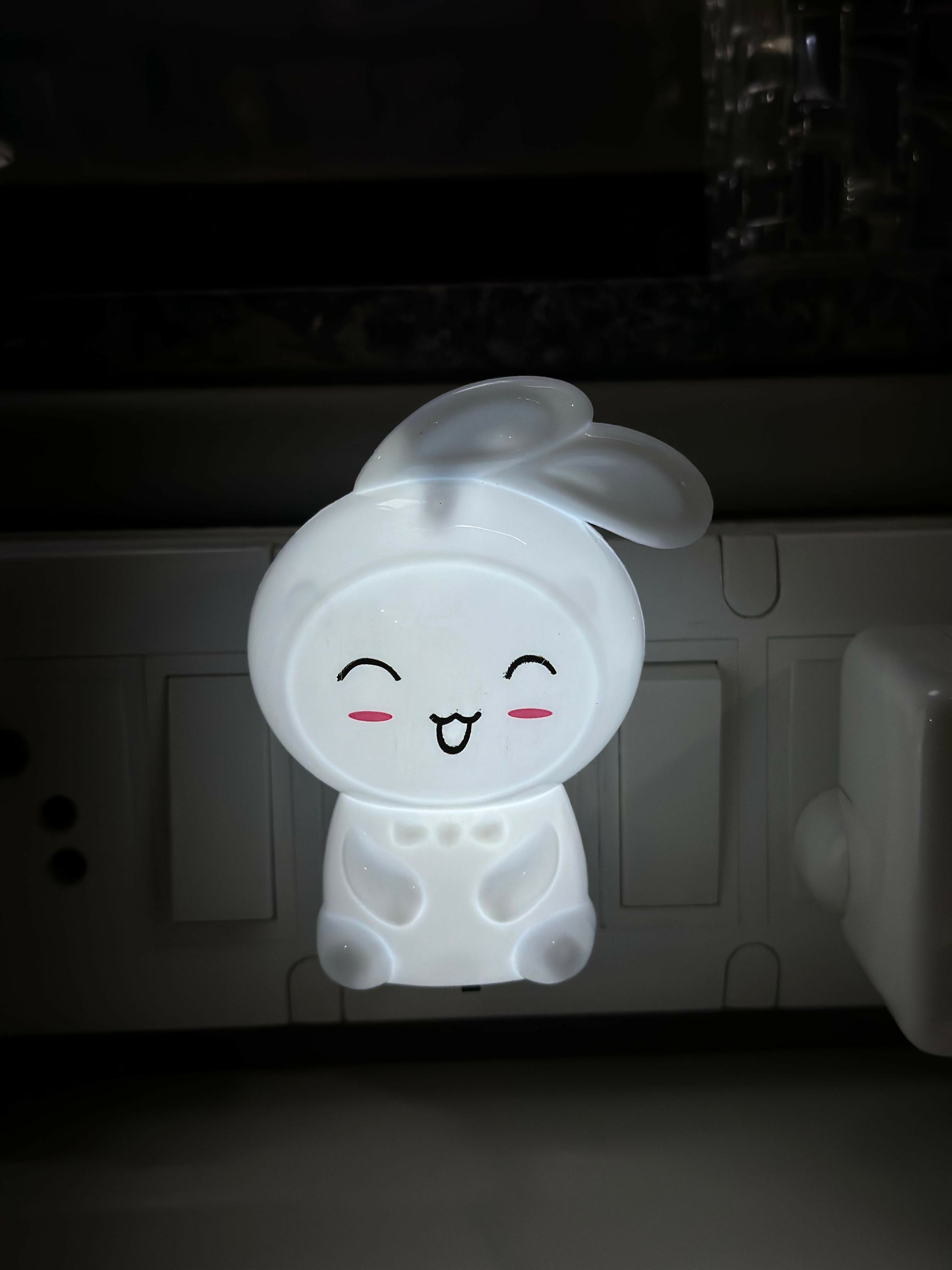 Cute Bunny Plug-In LED Night Light for Bedroom, Kids Room & Nursery