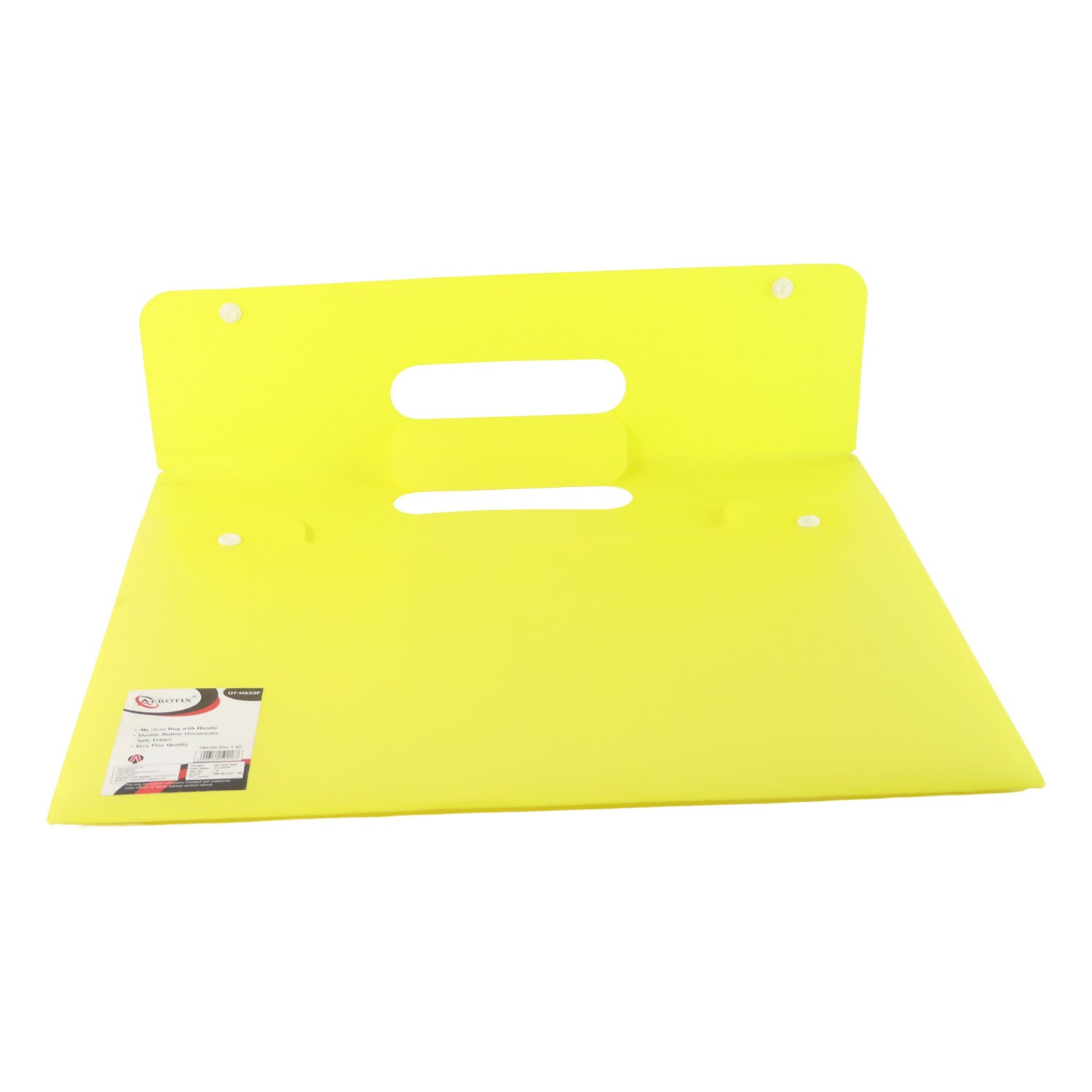 Mix Design A4 Plastic Document Folder with Handle – Button Closure Carry File for Office & School (1 Pc)