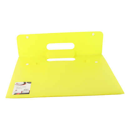 Mix Design A4 Plastic Document Folder with Handle – Button Closure Carry File for Office & School (1 Pc)