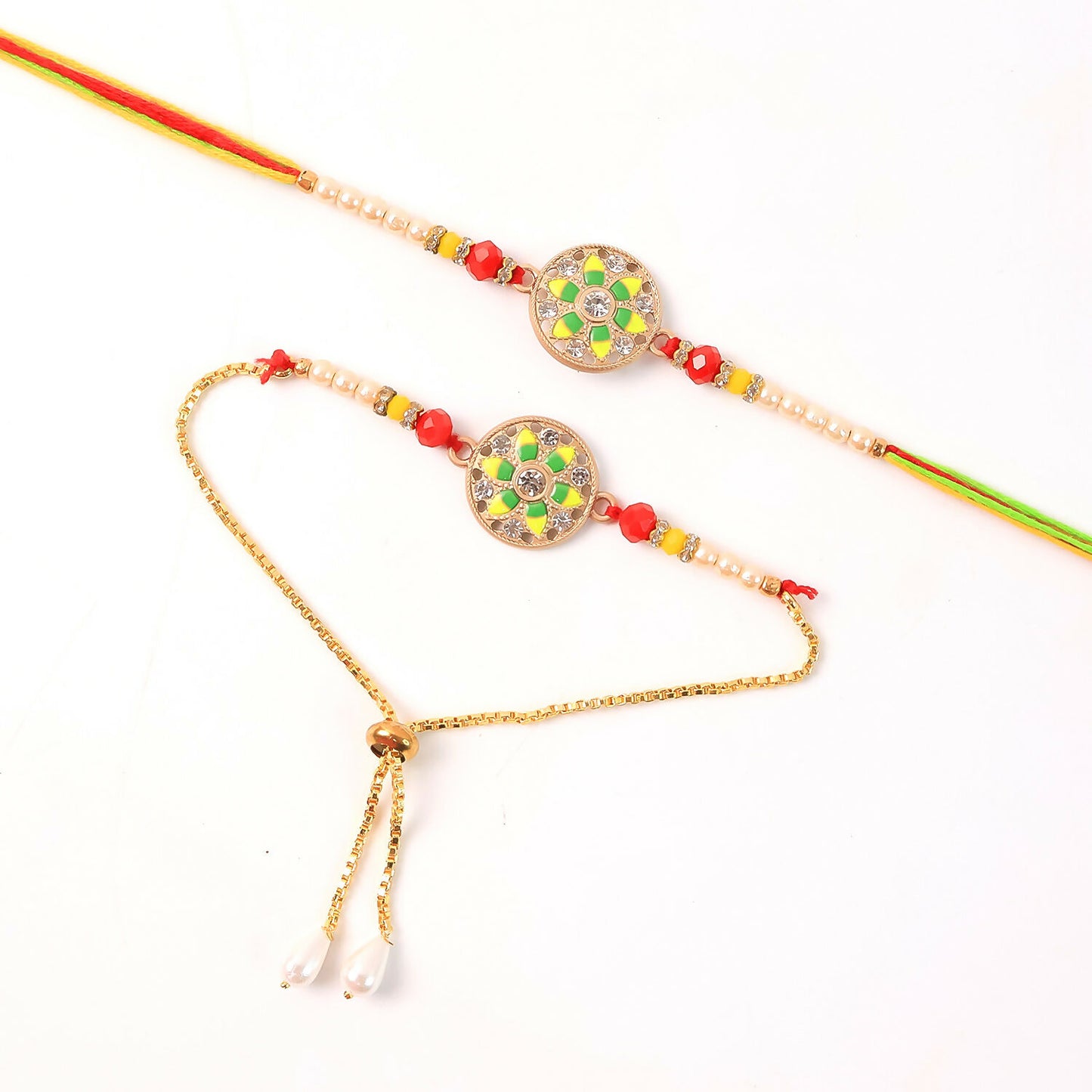 Adjustable Rakhi bracelet for brother and bhabhi