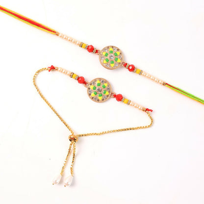 Adjustable Rakhi bracelet for brother and bhabhi
