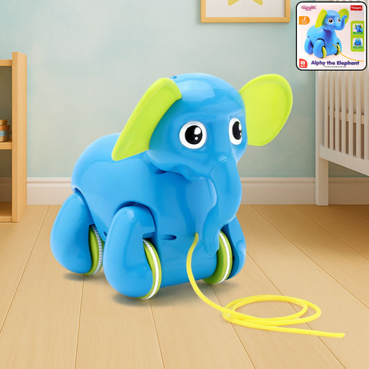 Funskool Giggles Alphy the Elephant Pull-Along Toy – Walking & Activity Toy for Toddlers