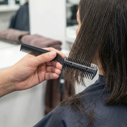 Hair cutting scissor with comb