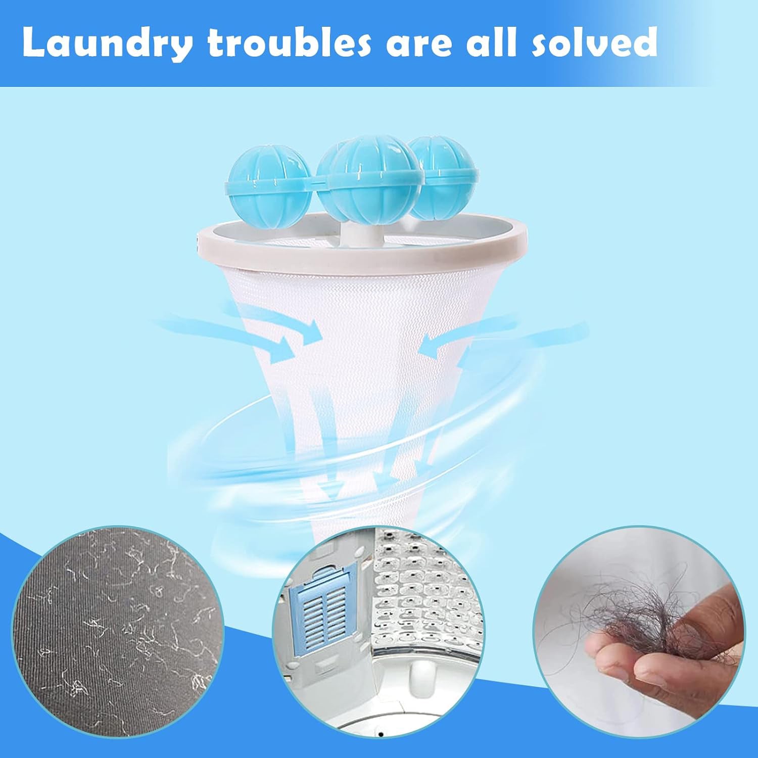 Floating Laundry Ball Lint Catcher – Reusable Hair & Fur Filter (1 Pc)