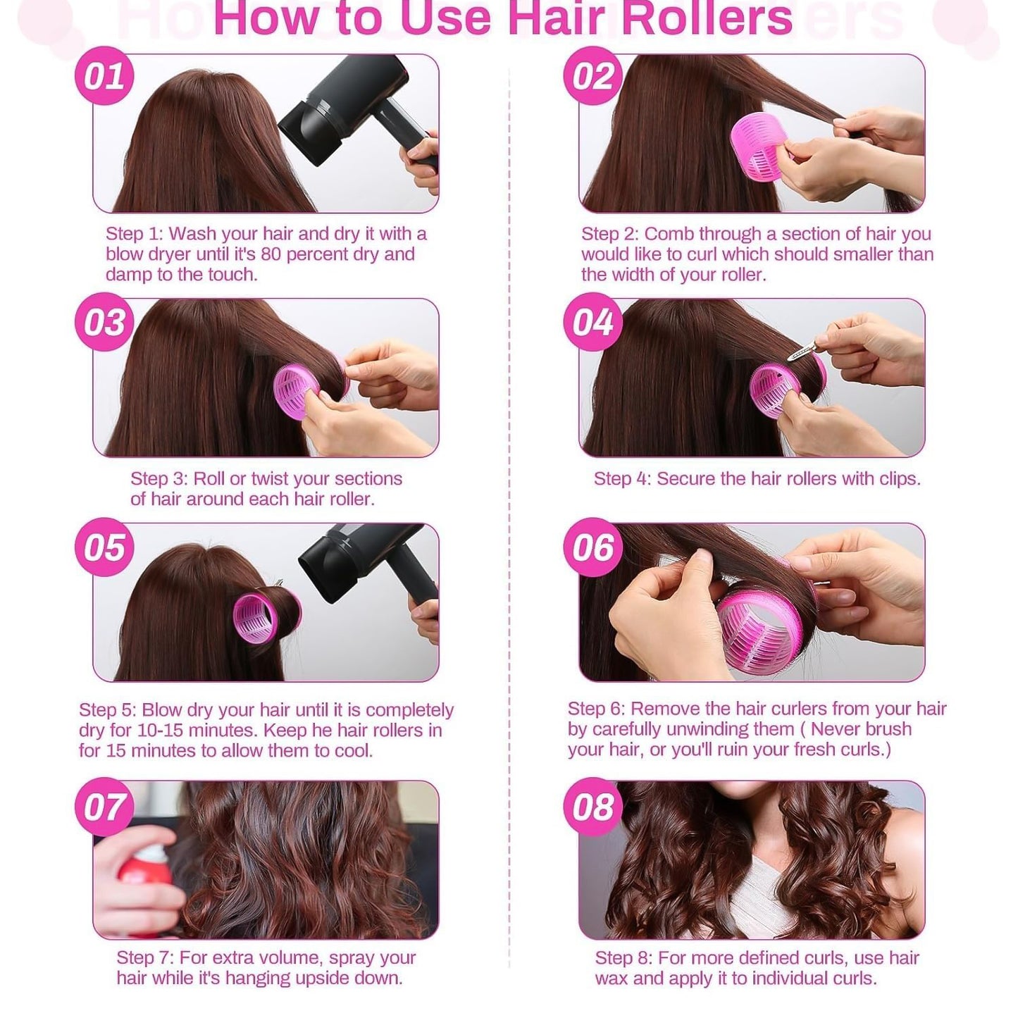 Self-Grip Hair Rollers Set (4 Pc / Big)
