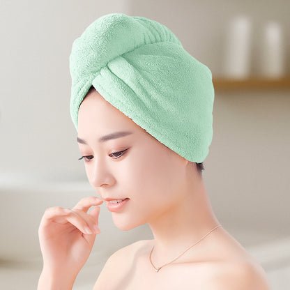 Premium Soft Microfiber Hair Drying Towel Wrap with Button Lock (1 Pc)