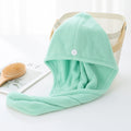 Microfiber Hair Drying Towel Wrap – Quick Absorbent Turban with Button Lock