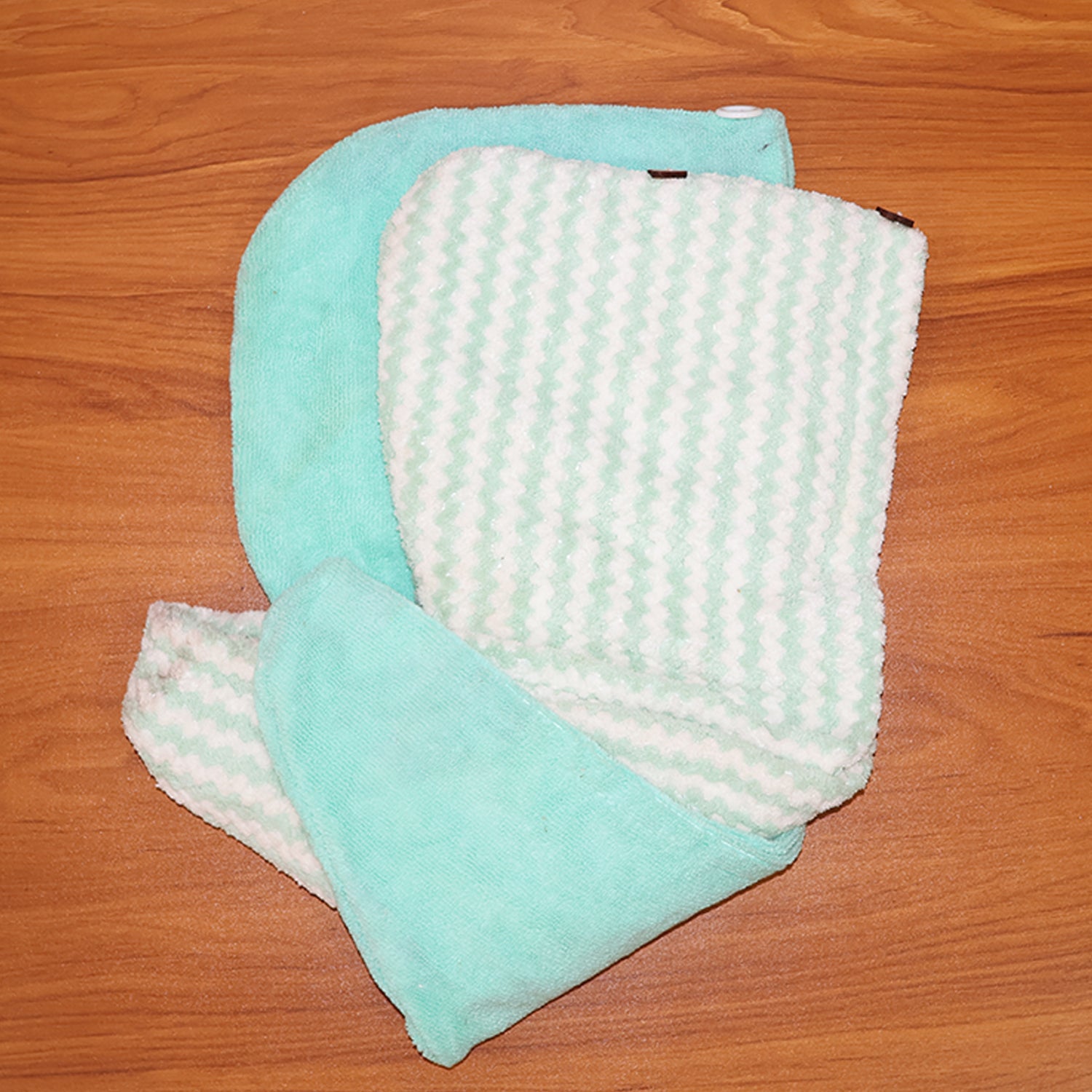 Premium Soft Microfiber Hair Drying Towel Wrap with Button Lock (1 Pc)