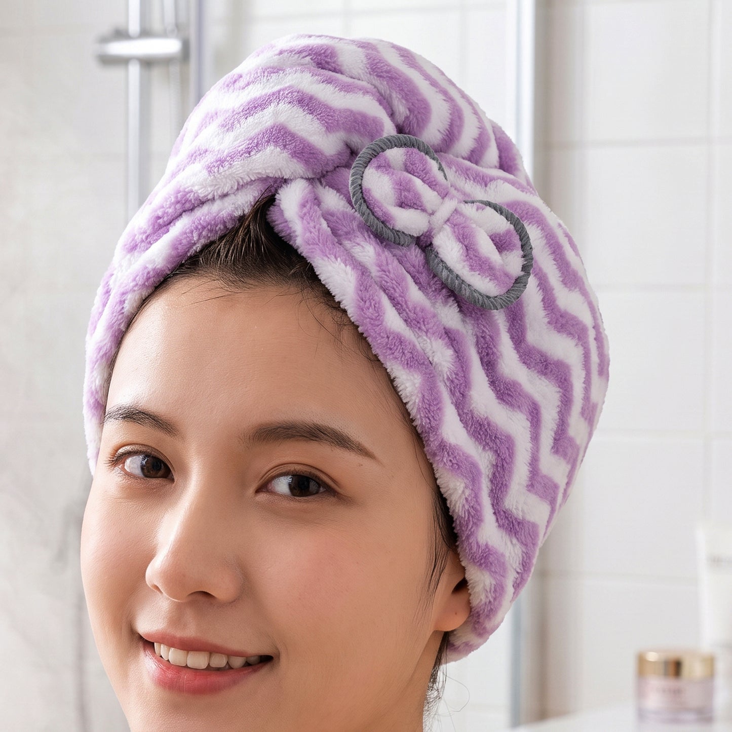 Microfiber Quick Dry Hair Towel Wrap Cap for Women and Girls (1 Pc)