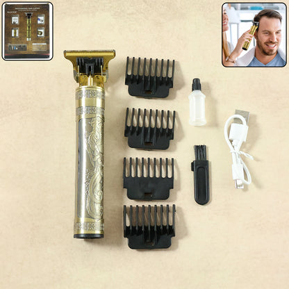 Electric Hair Trimmer with Precision Blade and Multiple Comb Attachments