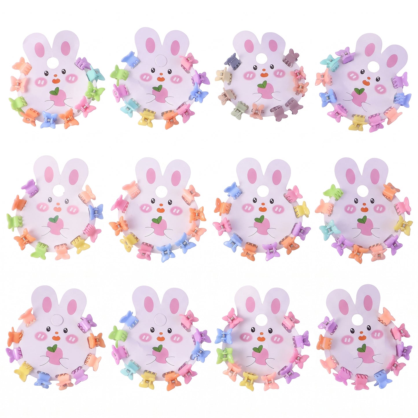 Mini Claw Hair Clips – 120-Piece Pastel Bear Set for Girls
