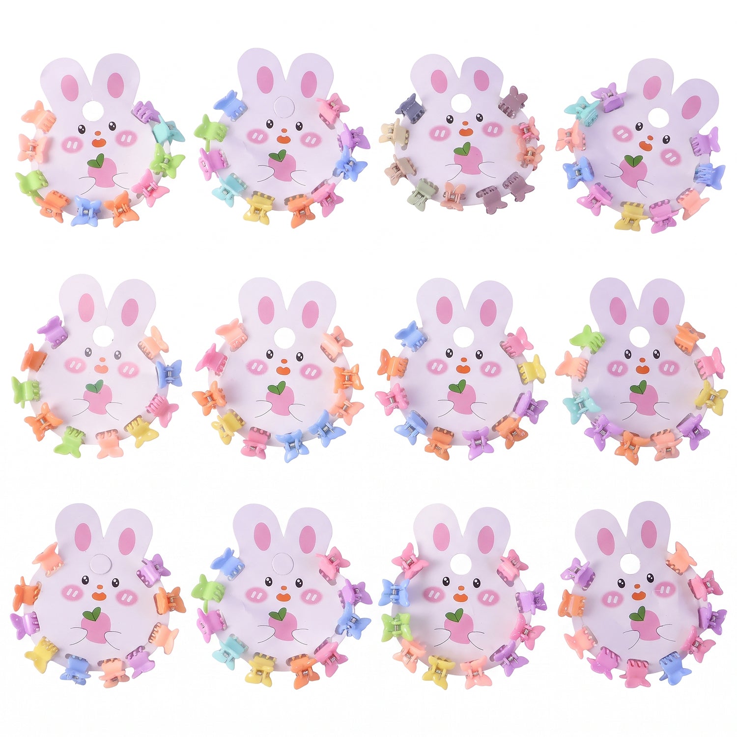 Mini Claw Hair Clips – 120-Piece Pastel Bear Set for Girls