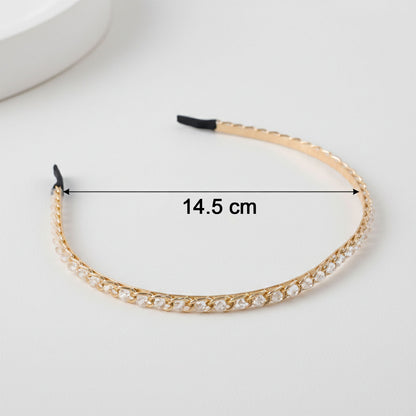 Elegant Crystal Studded Metal Hair Band (1 Pc)