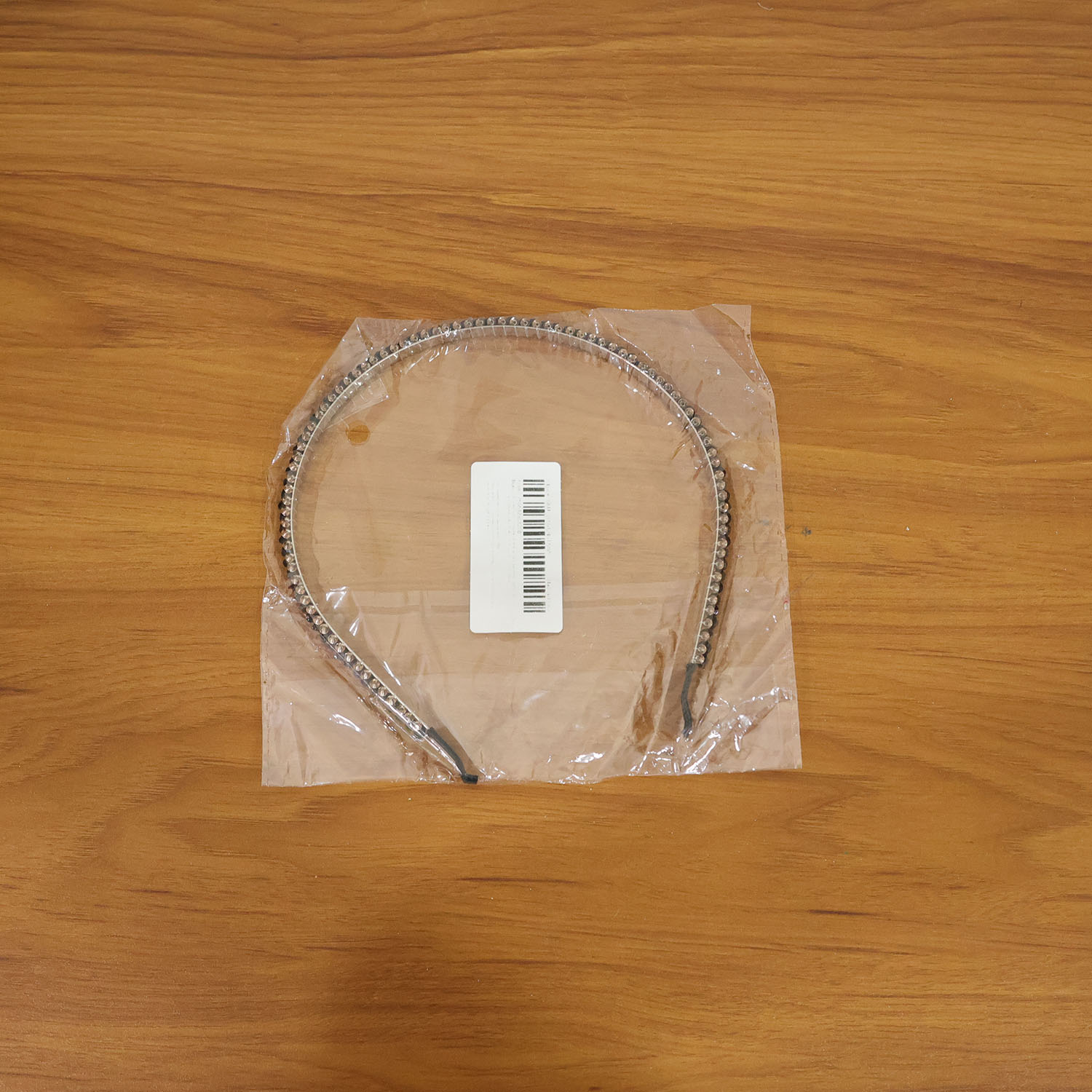 Elegant Black Crystal Studded Metal Hair Band (1 Pc)