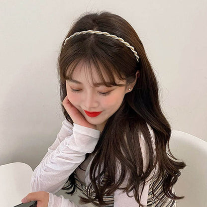 Pearl hairband styled on model