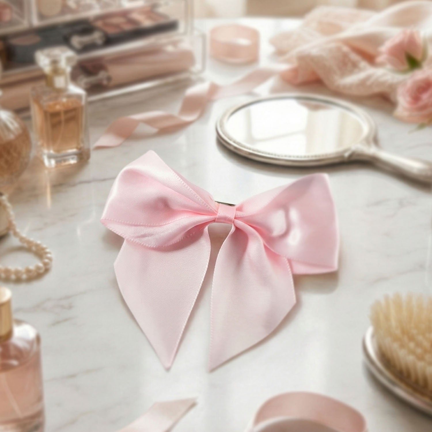 Elegant Satin Hair Bow Clip for Girls & Women (1 Pc)