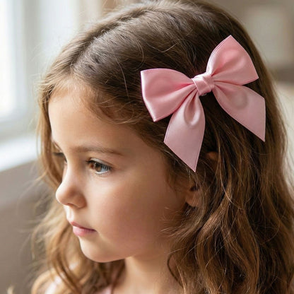 Elegant Satin Hair Bow Clip for Girls & Women (1 Pc)