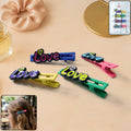 Decorative Hair Clip Set – Stylish Text Design, Pack of 4
