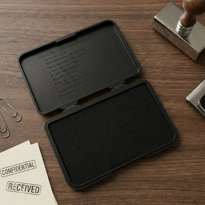 OfficeMate Black Feather Touch Stamp Pad for Office And School Use (155x95 mm)