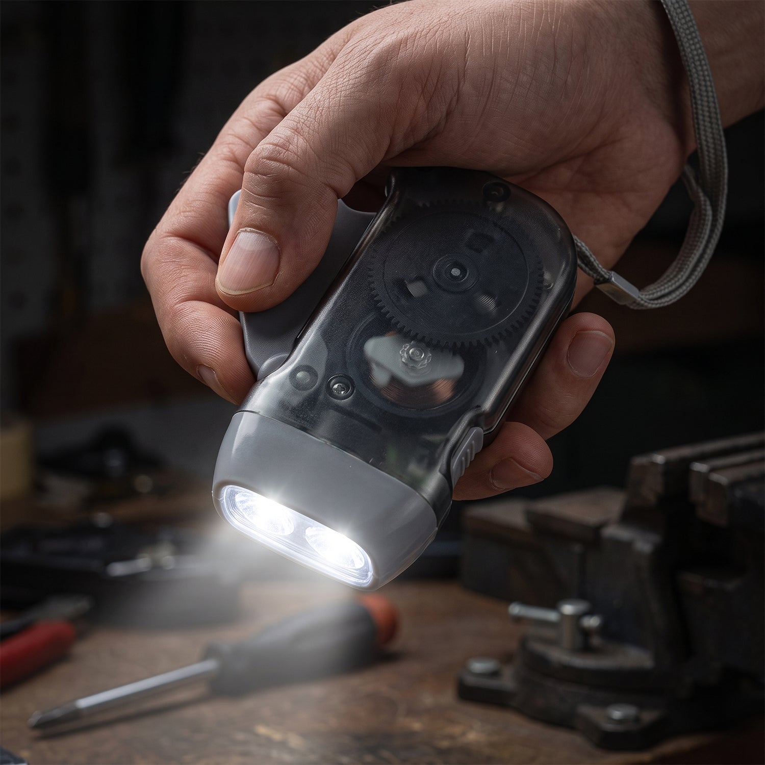 Hand Press Torch – Battery-Free 3-LED Flashlight for Camping