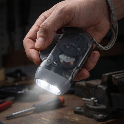 Hand Press Torch – Battery-Free 3-LED Flashlight for Camping