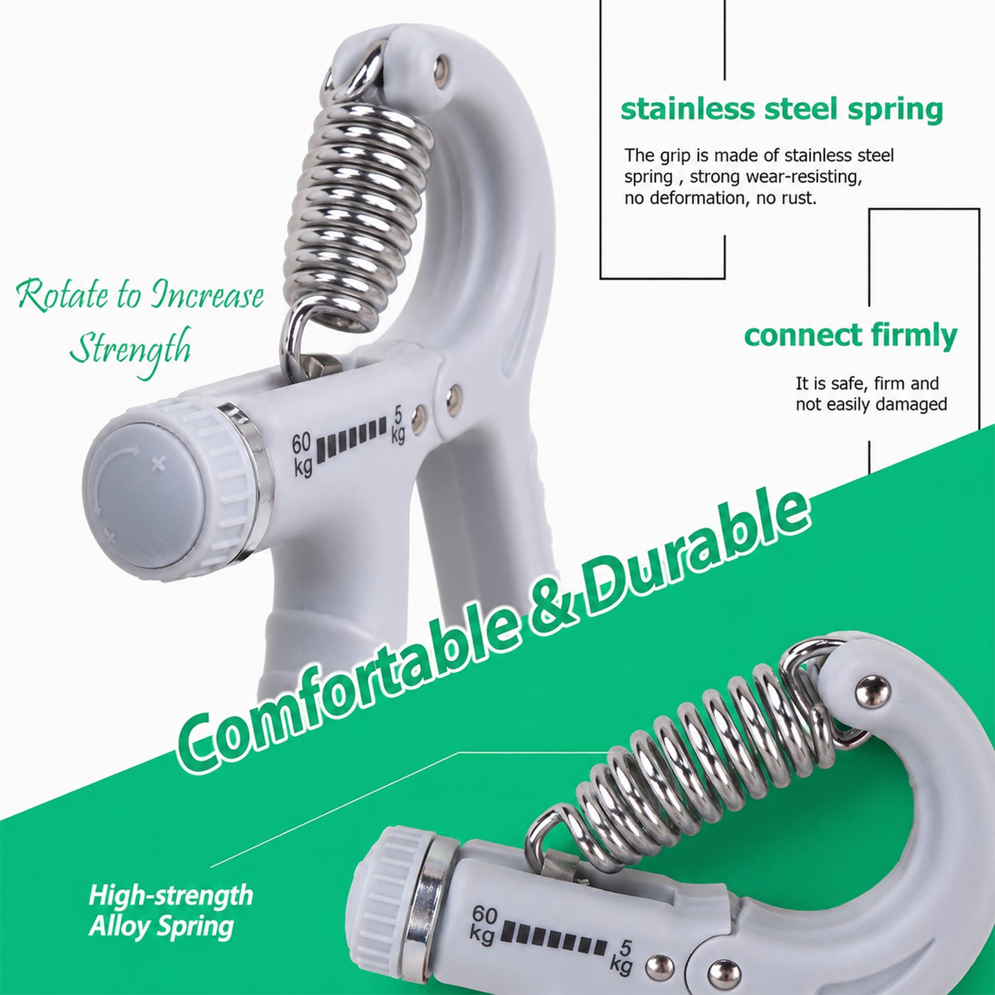 Adjustable resistance hand gripper